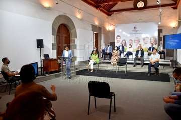 La presentación del Plan de Reactivación Económica y Social de Telde tuvo lugar este lunes en la ermita de San Pedro Mártir (Foto Francisco Javier Santana)